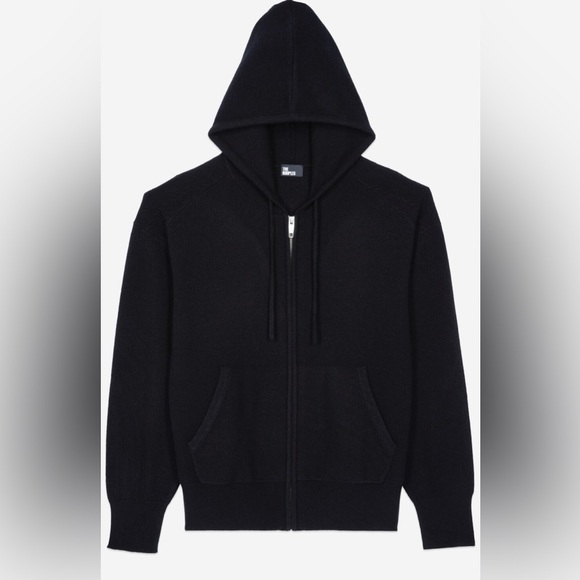 NWT The Kooples Cashmere and Wool Hoodie Sz M & Pants Sz L Set Black Oversized - Picture 4 of 16